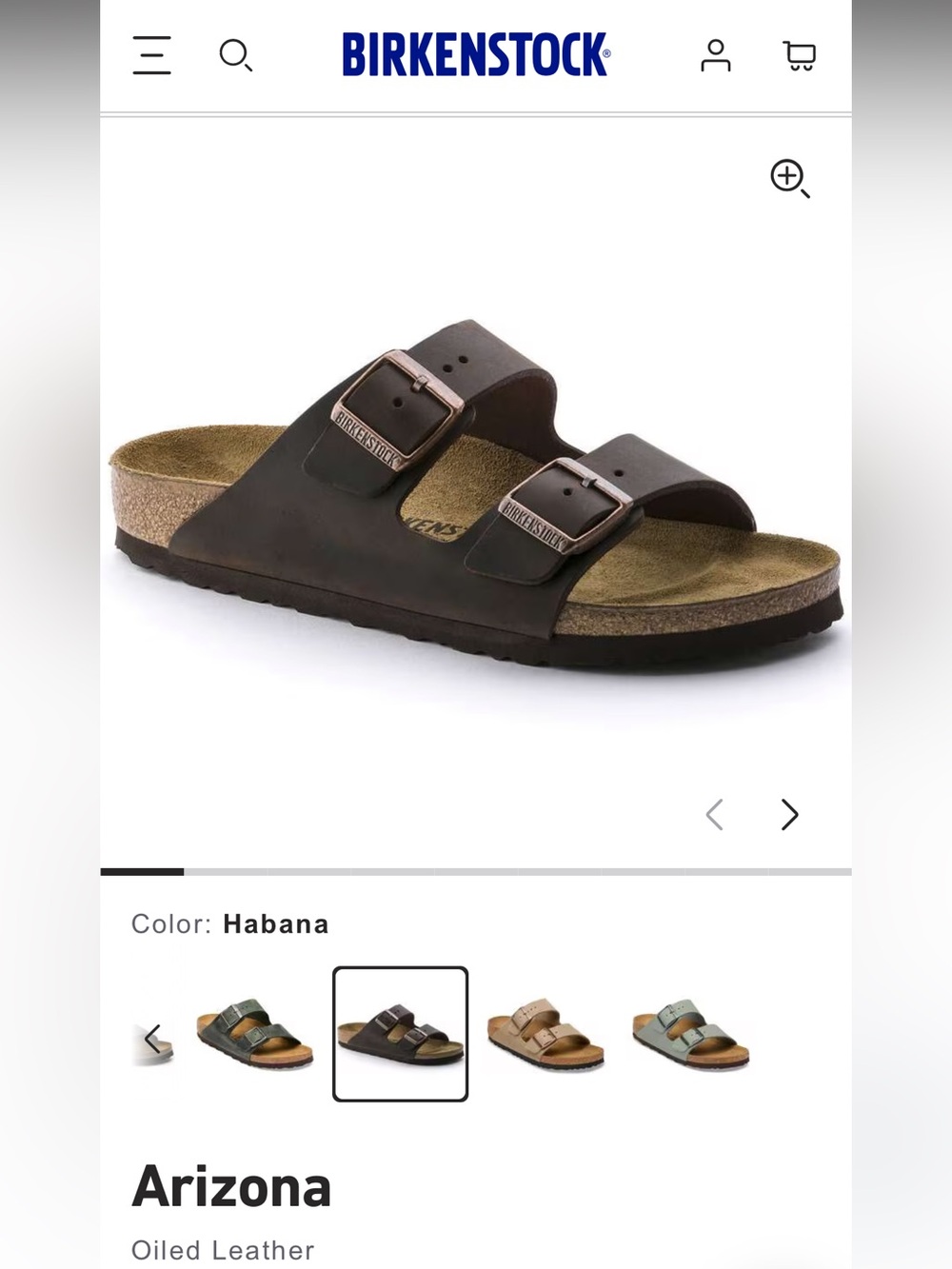Birkenstock Arizona Oiled Leather Habana size 41 (8-8.5M, 10-10.5W)